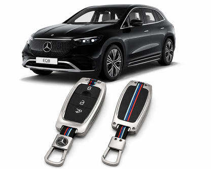LzzyRide Premium Metal Key Cover Compatible with Mercedes-Benz EQE SUV Smart Key | 360° Full Protection | Zinc Alloy Luxury Key Case