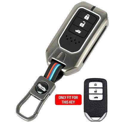 LZZYRIDE Metal Silicon Key Cover for Honda 3 Button Smart Key