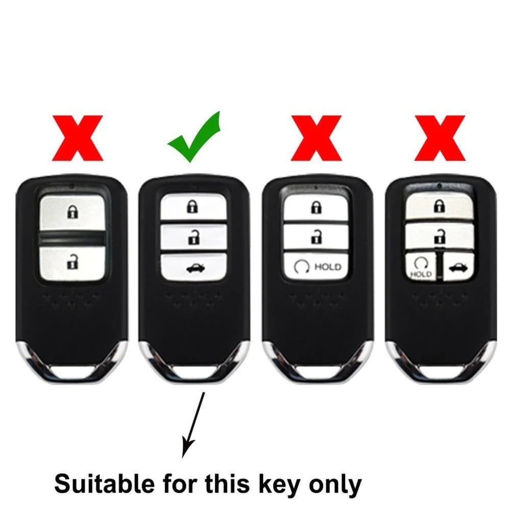 LZZYRIDE Metal Silicon Key Cover for Honda 3 Button Smart Key
