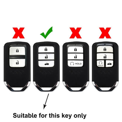 LZZYRIDE Metal Silicon Key Cover for Honda 3 Button Smart Key
