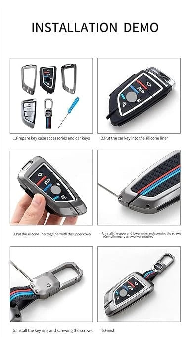 LZZYRIDE Metal Silicon Key Cover for Honda 3 Button Smart Key