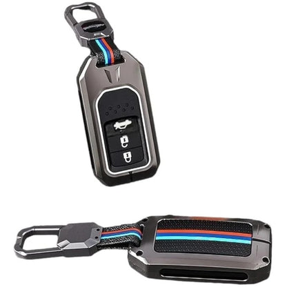 LZZYRIDE Metal Silicon Key Cover for Honda 3 Button Smart Key