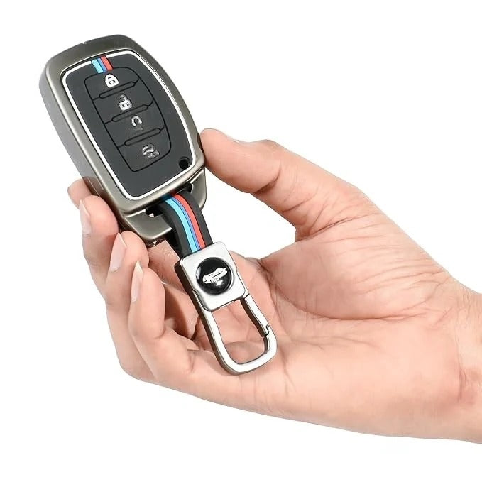 LZZYRIDE Metal Silicon Key Cover for Hyundai 4 Button Smart Key