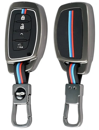 LZZYRIDE Metal Silicon Key Cover for Hyundai 4 Button Smart Key