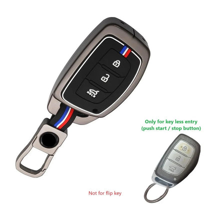 LZZYRIDE Metal Silicon Key Cover for Hyundai 3 Button Smart Key