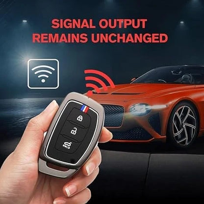 LZZYRIDE Metal Silicon Key Cover for Hyundai 3 Button Smart Key