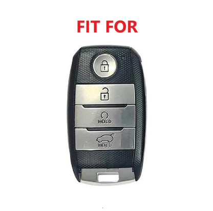LZZYRIDE Metal Silicon Key Cover for Kia 4 Button Smart Key