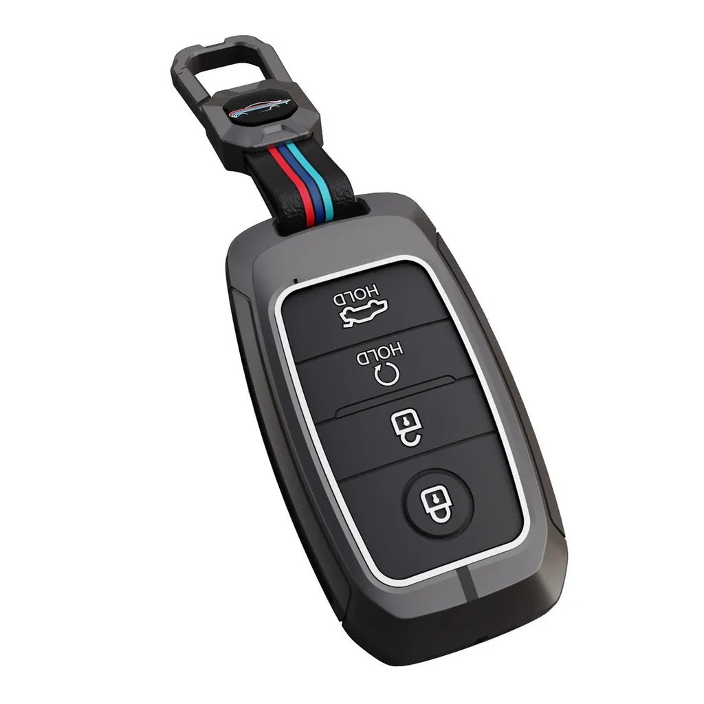 LZZYRIDE Metal Silicon Key Cover for Kia 4 Button Smart Key