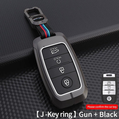 LZZYRIDE Metal Silicon Key Cover for Kia 4 Button Smart Key