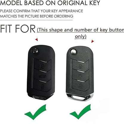 LZZYRIDE Metal Silicon Car Key Cover for Mahindra 3 Button Flip Key