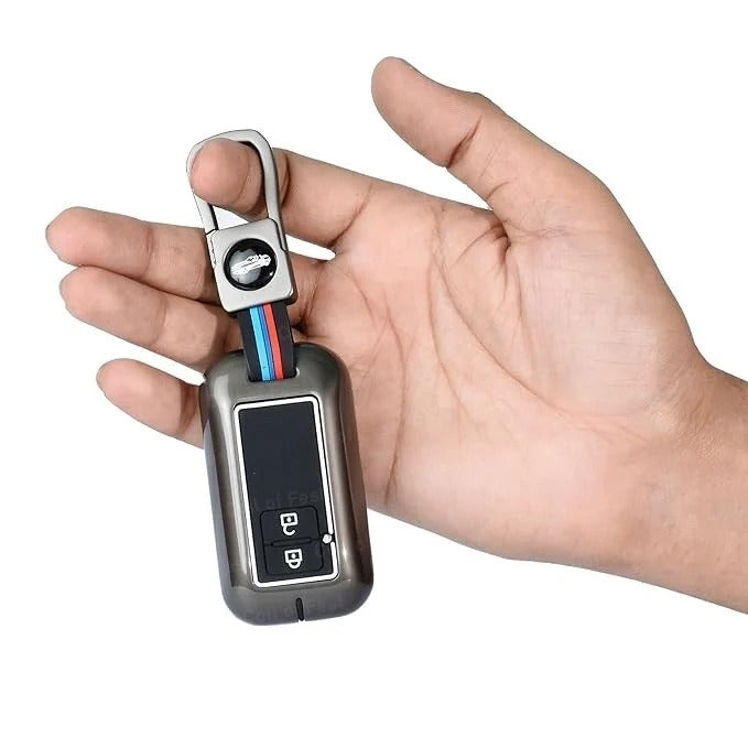 LZZYRIDE Metal Silicon Car Key Cover for Maruti Suzuki 2 Button Flip Key