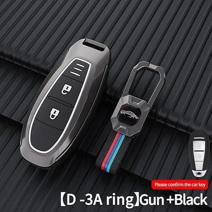 LZZYRIDE Metal Silicon Key Cover for Maruti Suzuki 2 Button Smart Key