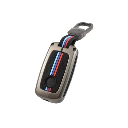 LZZYRIDE Metal Silicon Alloy Car Key Case for Skoda & Volkswagen 3 Button Flip Key