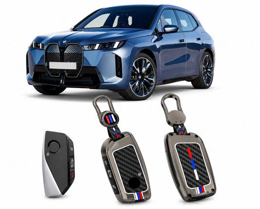 LzzyRide Premium Metal Key Cover Compatible with BMW iX Facelift Smart Key | 360° Full Protection | Zinc Alloy Luxury Key Case