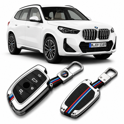 LzzyRide Premium Metal Key Cover Compatible with BMW X1 Smart Key | 360° Full Protection | Zinc Alloy Luxury Key Case
