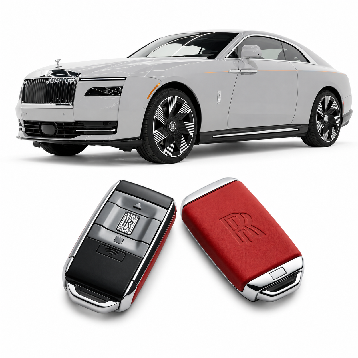 LzzyRide Premium Metal Key Cover Compatible with Rolls-Royce Spectre Smart Key | 360° Full Protection | Zinc Alloy Luxury Key Case