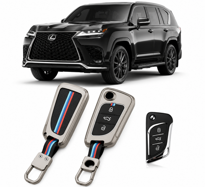 LzzyRide Premium Metal Key Cover Compatible with Lexus LX Smart Key | 360° Full Protection | Zinc Alloy Luxury Key Case