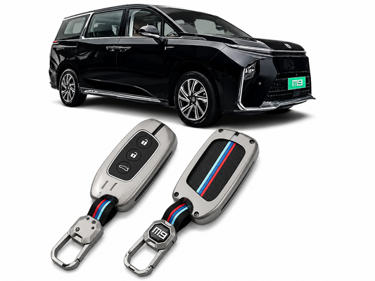 LzzyRide premium Metal Key Cover Compatible with Mg M9 Smart Key | 360° Full Protection | Zinc Alloy Luxury Key Case