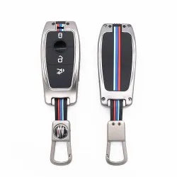 LzzyRide Premium Metal Key Cover Compatible with Mercedes-Benz EQE SUV Smart Key | 360° Full Protection | Zinc Alloy Luxury Key Case