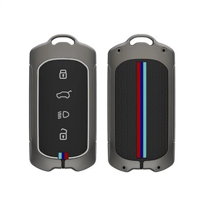 LzzyRide Premium Metal Key Cover Compatible with tata curvv Ev Smart Key | 360° Full Protection | Zinc Alloy Luxury Key Case