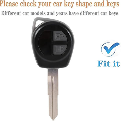 LZZYRIDE Metal Silicon Car Key Cover for Maruti Suzuki 2 Button Flip Key