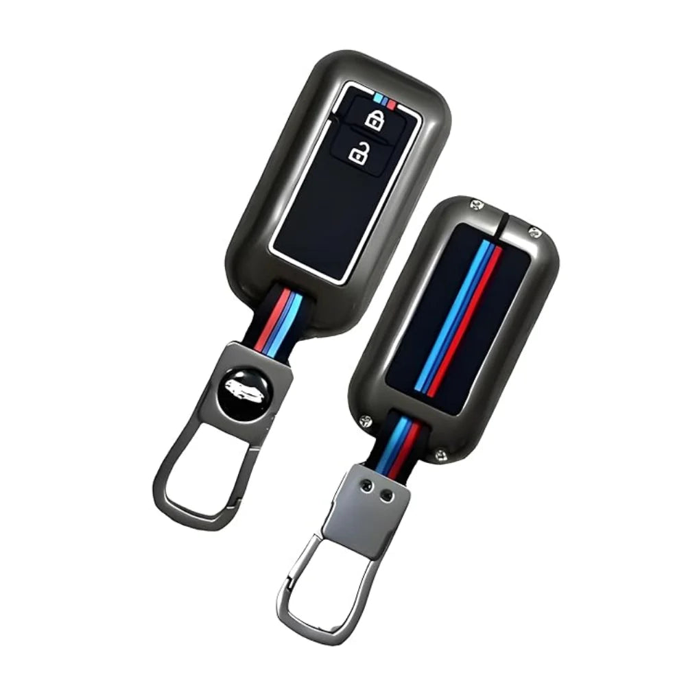 LzzyRide Premium Metal Key Cover Compatible with Maruti Suzuki e Vitara Smart Key | 360° Full Protection | Zinc Alloy Luxury Key Case
