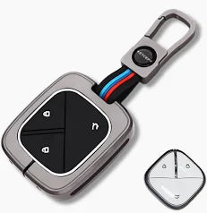 LzzyRide Premium Metal Key Cover Compatible with MG Comet EV Smart Key | 360° Full Protection | Zinc Alloy Luxury Key Case